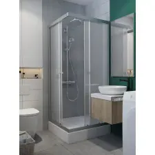  Meta Projecta zuhanykabin, 90 cm, szögletes, átlátszó üveg (34250-01-01M / 18650) kád, zuhanykabin