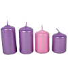Metál 40mm-es lépcsős gyertya lila3rózsaszín1 (csom ár)