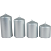  Metál 50mm-es lépcsős gyertya ezüst (csom ár)