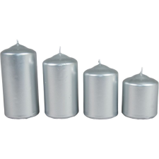  Metál 50mm-es lépcsős gyertya ezüst (csom ár) dekorációs kellék