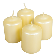  Metál adventi gyertya 40x60 mm krém 4db/csom(db ár) gyertya