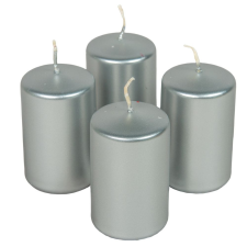 Metál adventi gyertya 80x50mm ezüst 4db/csom (db ár) dekorációs kellék