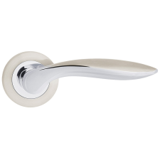 METAL-BUD BLANKA ajtóajtókilincs kerek rozettás szatén króm Csak kilincs felső rozettán zár és alkatrészei