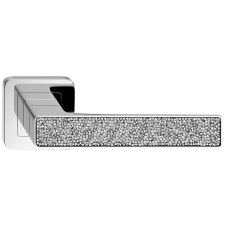 METAL-BUD DECO ajtókilincs kerek rozettás króm + GLAMOUR betét ezüst kristályokkal WC zár és alkatrészei