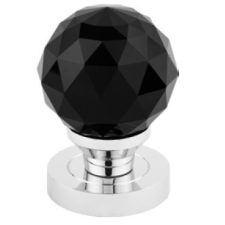 METAL-BUD DIAMOND BLACK - Fekete Kristály Gomb Forgó zár és alkatrészei