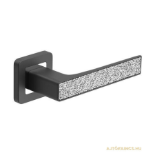 METAL-BUD Glamour Négyzetrozettás Antracit/Grafit Szürke Fehér Kristály betéttel WC zár és alkatrészei