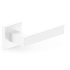 METAL-BUD QUBIK ajtókilincs szögletes K-rozettás fehér Csak kilincs felső rozettán zár és alkatrészei