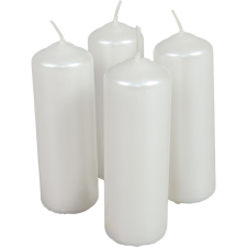  Metál henger gyertya 40x120mm fehér 4db/csom (db ár) dekorációs kellék