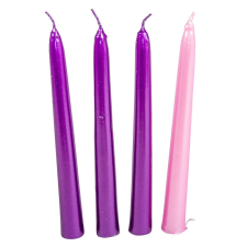  Metál spitz gyertya 195 mm lila-rózsaszín 4db/csom(db ár) gyertya