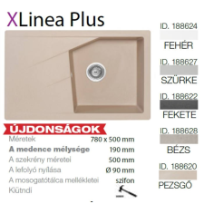 METALAC Linea plus XGranit Pezsgő mosogató 780x500/190mm 188620 mosogatótálca