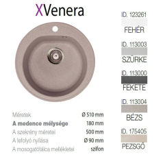 METALAC Venera XGranit Bézs mosogató 510mm/180mm 113004 mosogatótálca