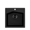  Metalac X Linea 50 konyhai mosogató, gránit, 500 x 500 mm, szifonnal, 90 mm, fekete