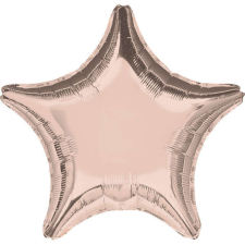 Metallic Rose Gold csillag fólia lufi 48 cm party kellék