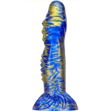 MetallicAnal Dildo Fantasy Croq – prémium kék-arany dildó 19 cm-es hosszban műpénisz, dildó