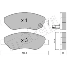 METELLI fékbetétkészlet, tárcsafék 22-0777-0 autóalkatrész
