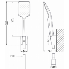 Mexen Alexa R62 kád készlet, Fekete - 71203R62-70 fürdőkellék