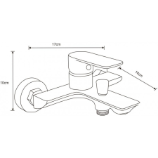 Mexen Alfa fürdőkád csaptelep, Fekete/Arany - 745730-75 csaptelep