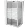 Mexen Apia 135 x 90 cm-es tolóajtós zuhanykabin, fehér csíkok, króm - 840-135-090-01-20