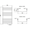 Mexen Apollo fürdőszobai radiátor 860 x 450 mm, 424 W, fekete - W117-0860-450-00-70