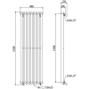Mexen Atlanta dísz radiátor 1500 x 460 mm, 894 W, Fekete - W211-1500-460-00-70