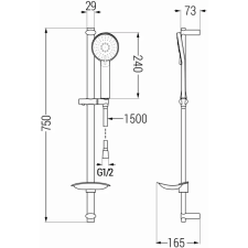 Mexen Axel DB40 kád készlet, Króm - 73813DB40-00 fürdőkellék