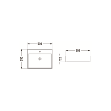 Mexen Blanca munkalapi mosdó 50 x 35 cm, Fekete matt - 21105085 szaniter