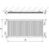 Mexen C11 lapradiátor 500 x 800 mm, oldalsó csatlakozás, 637 W, Fehér - W411-050-080-00