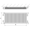 Mexen C22 lapradiátor 300 x 1000 mm, oldalsó csatlakozás, 933 W, Fehér - W422-030-100-00