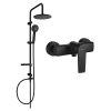 Mexen Carl fali zuhany szett fejzuhannyal és csapteleppel Lynx, Fekete - 745940240-70