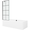Mexen Cube 180 x 80 cm-es téglalap alakú kád, burkolattal és 1-szárnyú paravánnal, fekete mintás - 550518080X9507007077