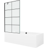 Mexen Cube téglalap alakú kád 170 x 80 cm burkolattal és 1-lemezes paravánnal 100 cm, fekete minta - 550517080X9510007077