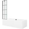 Mexen Cube téglalap alakú kád 170 x 80 cm burkolattal és 1-szárnyú paravánnal, fekete minta - 550517080X9505007077