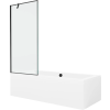 Mexen Cube téglalap alakú kád 180 x 80 cm burkolattal és 1-szárnyú paravánnal 80 cm, fekete minta - 550518080X9508007070