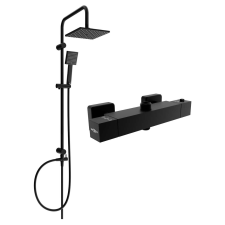 Mexen Cube Zuhanygarnitúra - Fekete - Termosztátos fürdőkellék