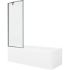 Mexen Cubik 160 x 70 cm-es téglalap alakú kád burkolattal és 1-szárnyas paravánnal 70 cm, fekete mintás