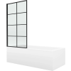 Mexen Cubik 170 x 70 cm-es téglalap alakú kád kerettel és 80 cm-es egyajtós paravánnal, fekete fix mintával