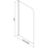 Mexen Cubik téglalap alakú kád 150 x 70 cm és burkolattal és 1 szárnyas kádparavánnal 80 cm, Átlátszó, Króm - 550315070X90080101