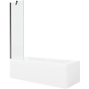 Mexen Cubik téglalap alakú kád 160 x 70 cm burkolattal és 1-szárnyú paravánnal 50 cm, átlátszó, fekete