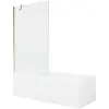Mexen Cubik Téglalap alakú kád 170 x 70 cm-es burkolattal és 1 szárnyú, 100 cm-es paravánnal, átlátszó, arany