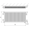 Mexen CV22 lapradiátor 600 x 400 mm, alsó csatlakozás, 661 W, Fehér - W622-060-040-00