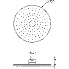 Mexen D-40 fejzuhany 22 cm, Rózsaszín-arany - 79740-60 csaptelep