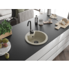 Mexen Diego  konyhai mosogató gránit 1 körmedence+ pop up szifon 488 x 480 mm, beige, szifon  fekete  - 6512481000-69-B Kör medencés