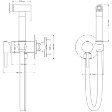 Mexen Elba Beépített bidé csaptelep egypontos készlettel, Króm - 7599250-00 csaptelep