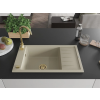 Mexen Elias  konyhai mosogató gránit 1 medence+csepegtetö+ pop up szifon  795 x 480 mm, beige, szifon  arany  - 6511791005-69-G 1 medencés