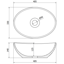 Mexen Elza munkalapi mosdó 40 x 33 cm, Matt barna - 21014068 szaniter