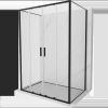 Mexen Exo-3S 3-falú zuhanykabin, tolóajtós, 150 x 95 cm, átlátszó, fekete - 8152-150-095-70-00-3S