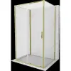Mexen Exo-3S 3-oldalú tolóajtós zuhanyfülke 150 x 70 cm, átlátszó, arany - 8151-150-070-50-00-3S