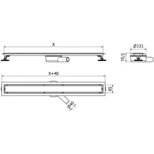 Mexen Flat 360° M01 forgó zuhanyfolyóka 70 cm, Króm - 1020070-40 fürdőkellék