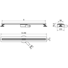 Mexen Flat 360° Slim forgó zuhanyfolyóka 180 cm, Fekete - 1741180 fürdőkellék