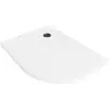 Mexen Flat félköríves slim bal 120 x 80 cm, fehér, fekete szifonnal - 41108012L-B